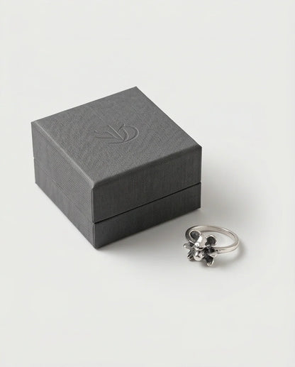 Vintage Silver Teddy Bear Statement Ring