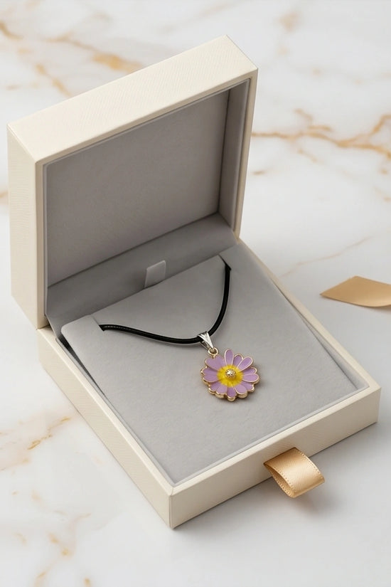 Pastel Lavender Daisy Pendant