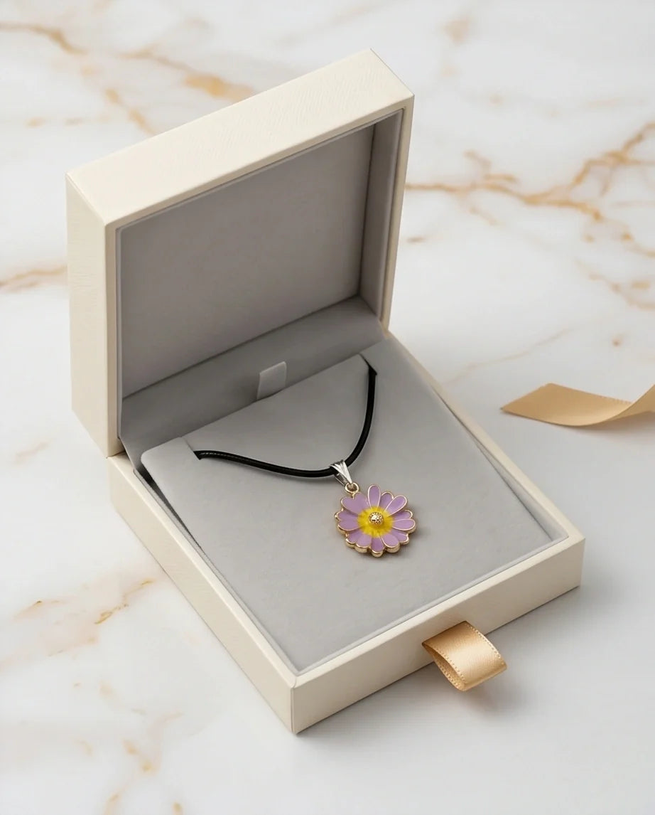 Pastel Lavender Daisy Pendant
