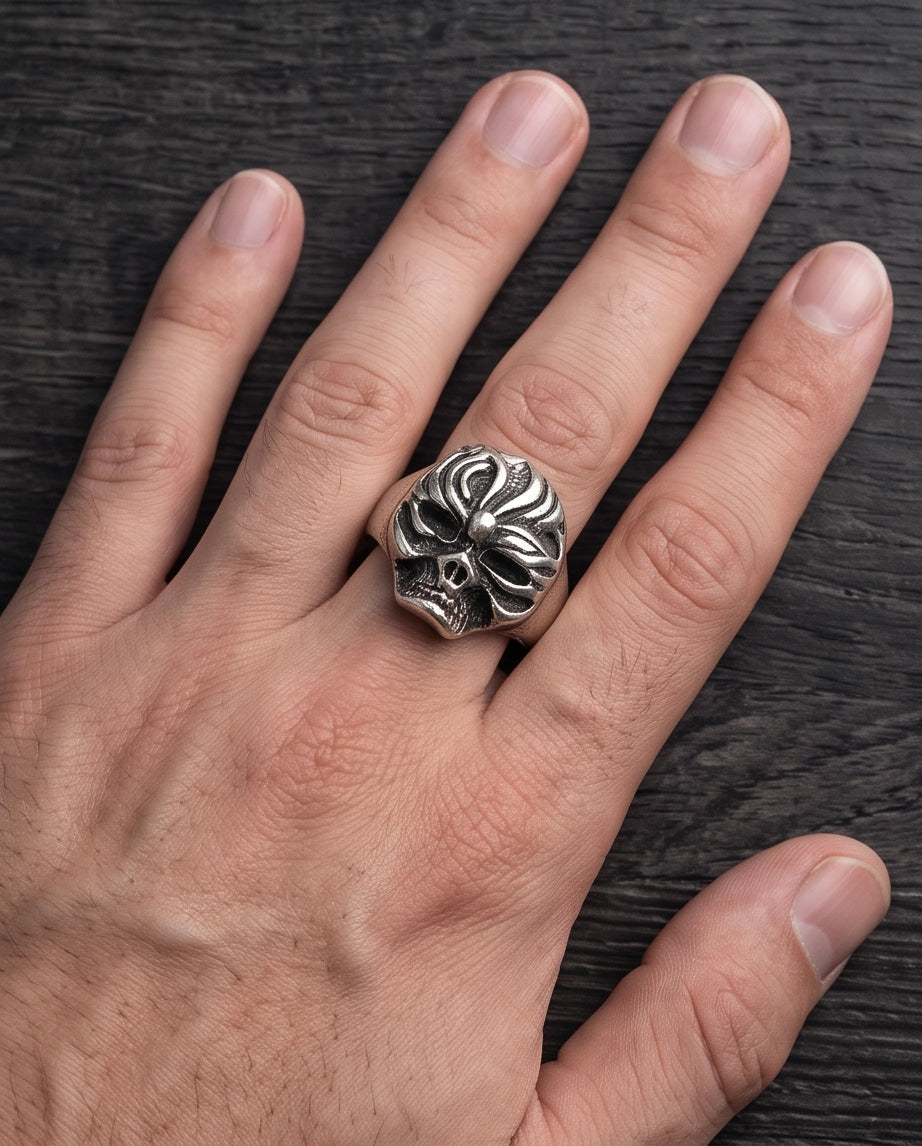 Whimsical Swirl Visage Sculpted Ring