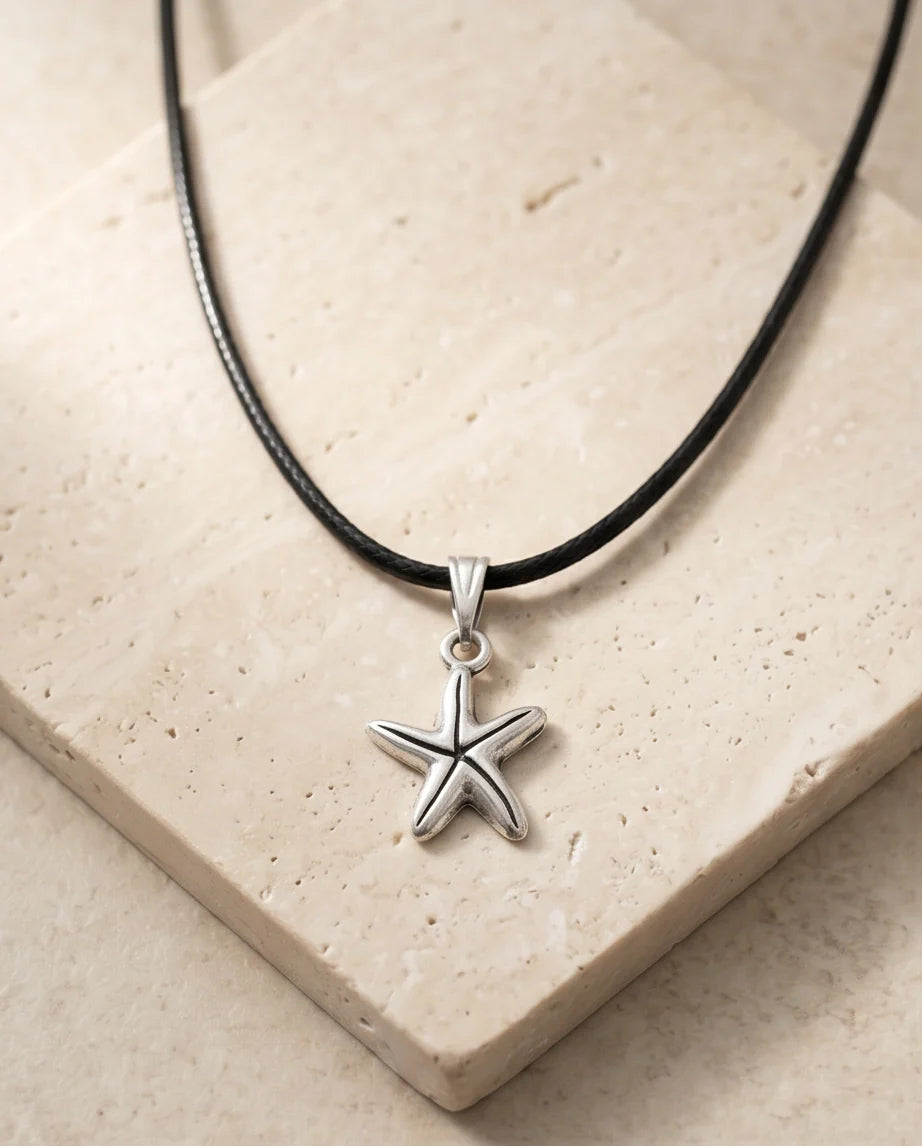 Silver Starfish Pendant Necklace