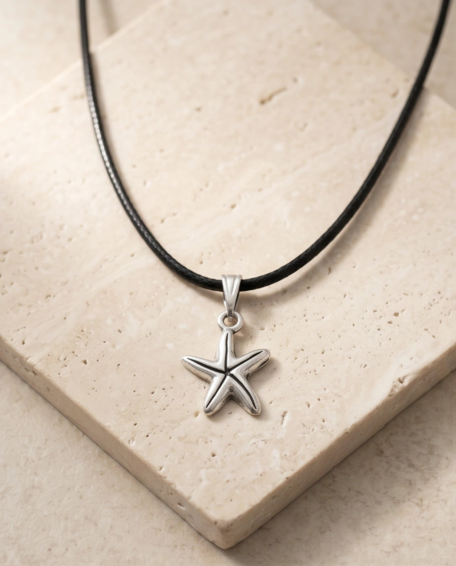Silver Starfish Pendant Necklace