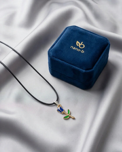Royal Blue Tulip Rosebud Pendant