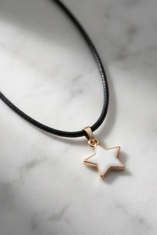 Gold and White Minimalist Star Necklace