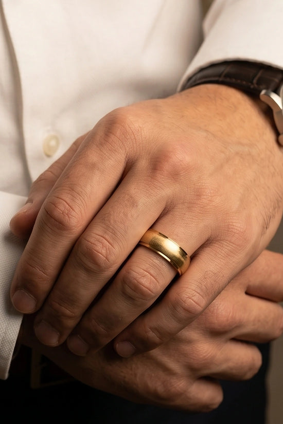 Classic Brushed Gold Band Ring