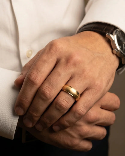Classic Brushed Gold Band Ring