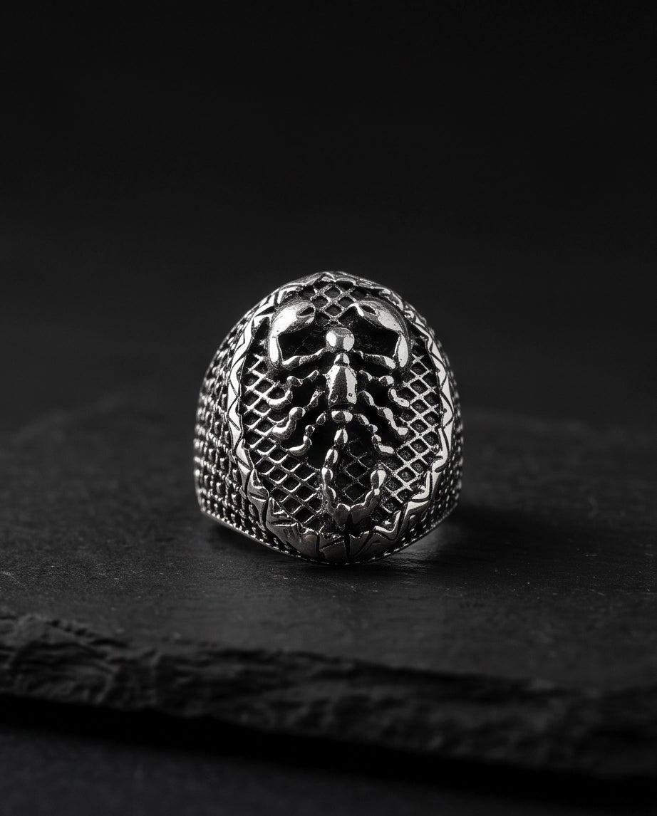 Arachnid Lattice Filigree Silver Ring