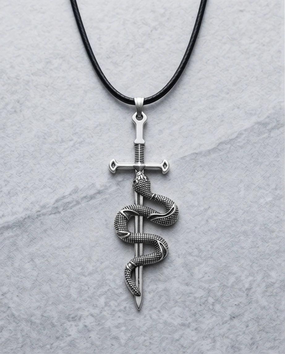 The Jormungandr Serpent Sword Necklace