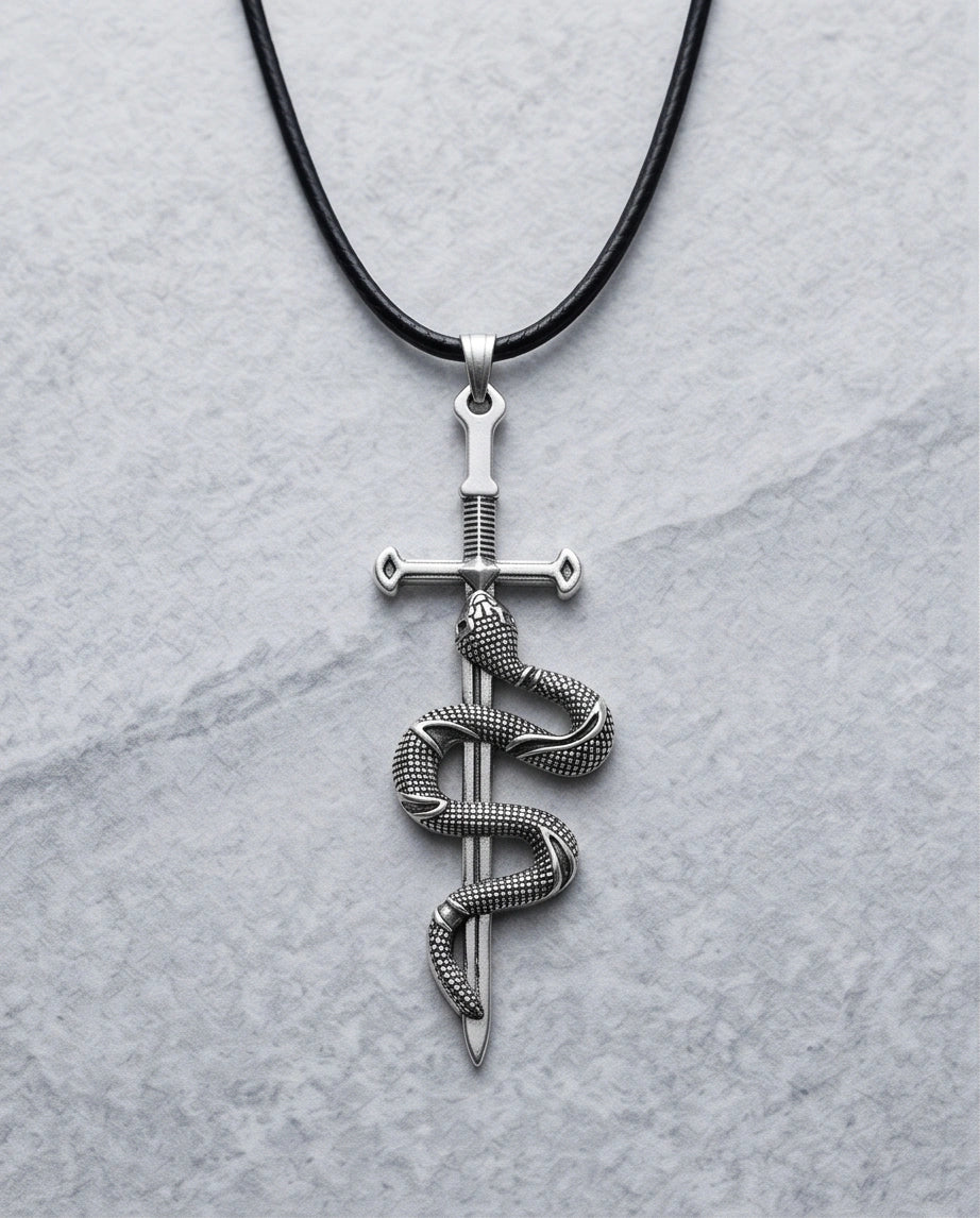 The Jormungandr Serpent Sword Necklace