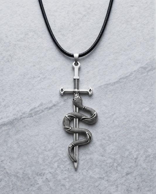 The Jormungandr Serpent Sword Necklace
