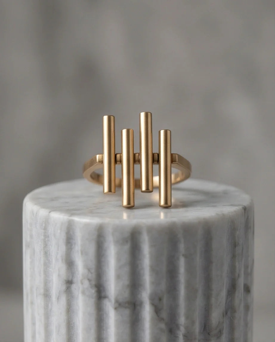 Golden Minimalist Pillar Ring