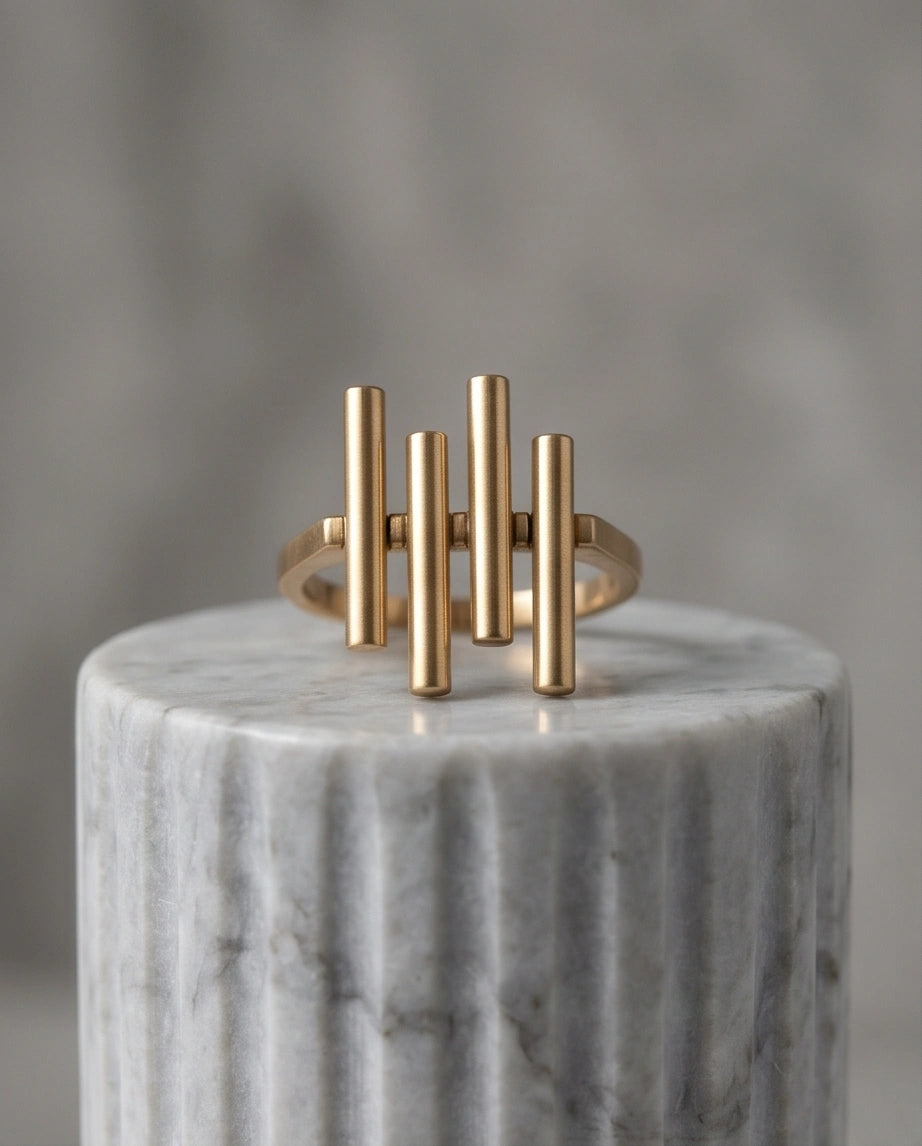 Golden Minimalist Pillar Ring