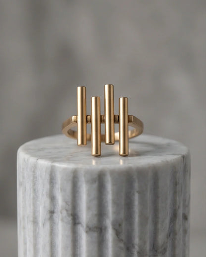 Golden Minimalist Pillar Ring