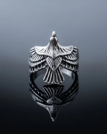 Oxidized Silver Soaring Eagle Sculpted Ring