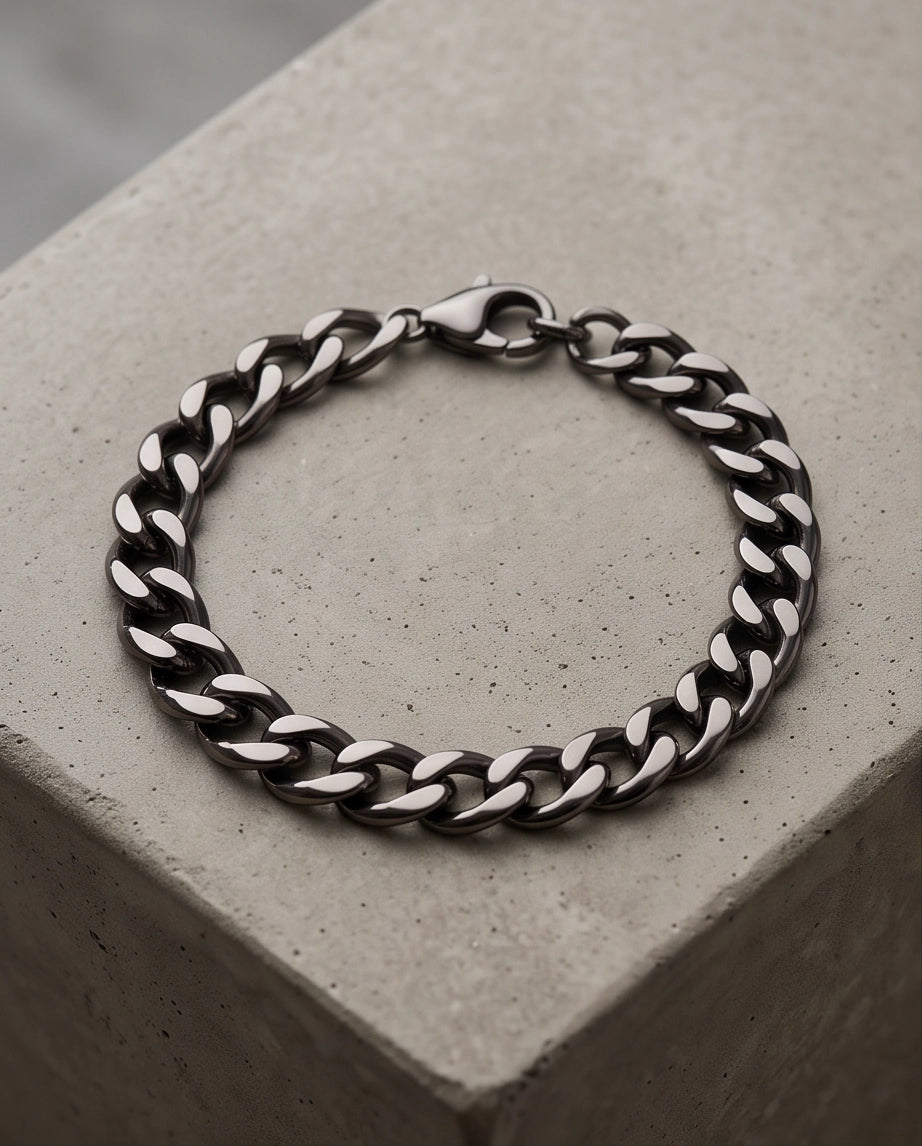 Gunmetal Black Curb Chain Bracelet