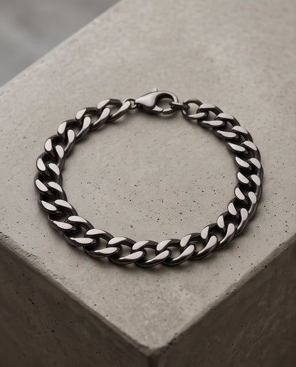Gunmetal Black Curb Chain Bracelet