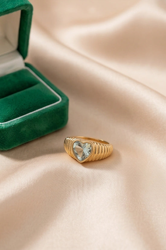 Golden Devotion Heart Signet Ring