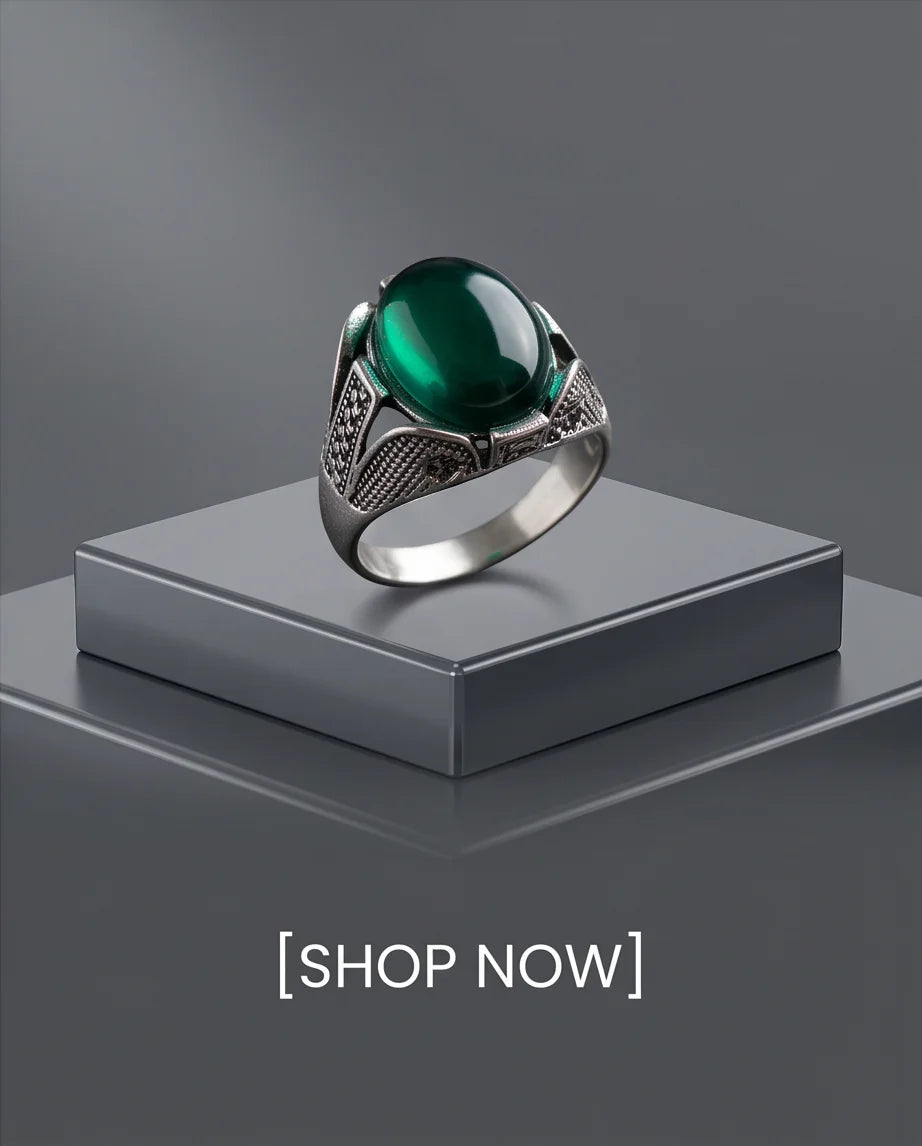 Jade Equinox Stippled Signet Ring