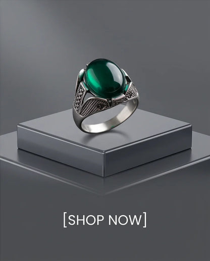 Jade Equinox Stippled Signet Ring