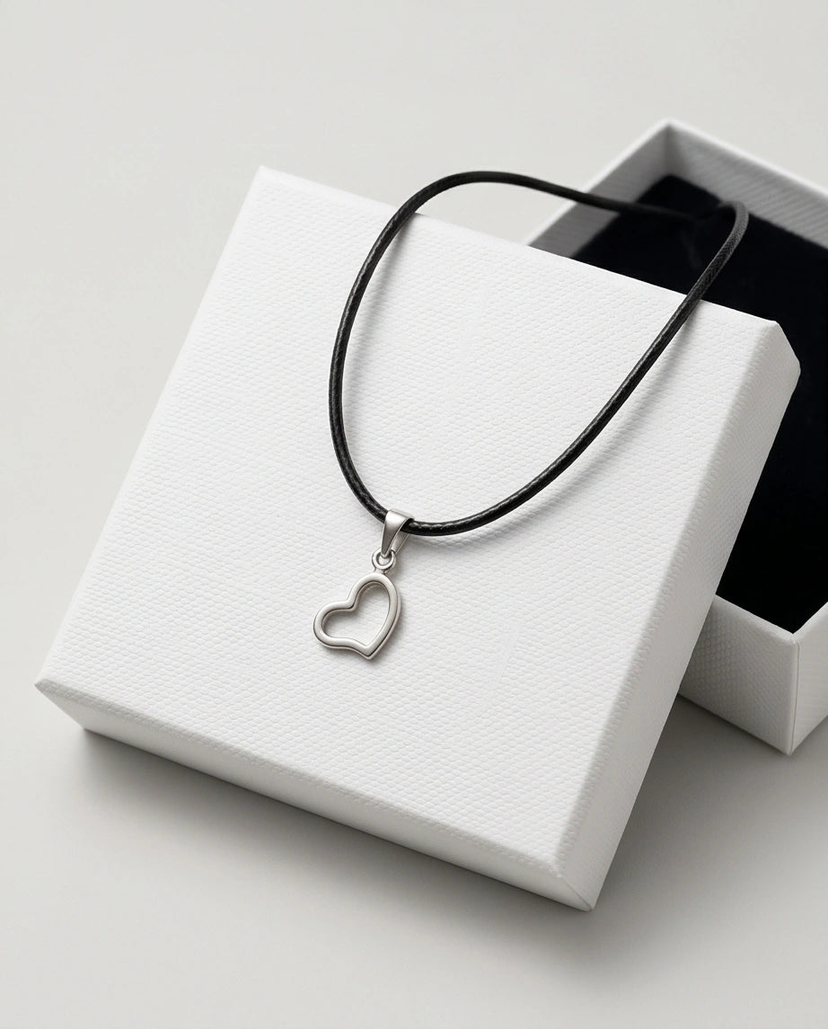 Silver Minimalist Open Heart Necklace