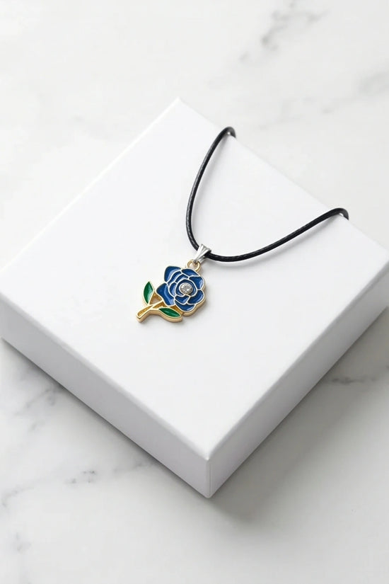 Royal Blue Enchanted Rose Pendant