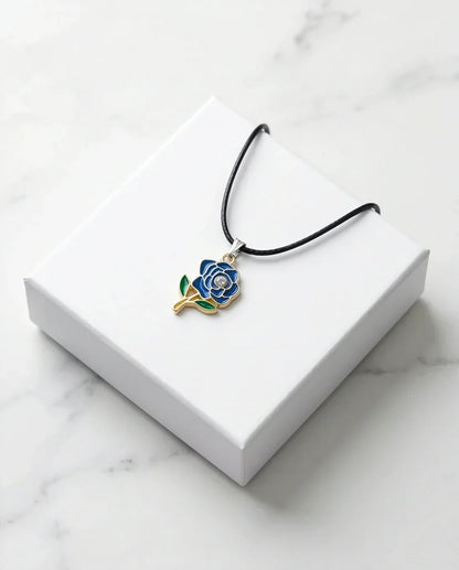 Royal Blue Enchanted Rose Pendant