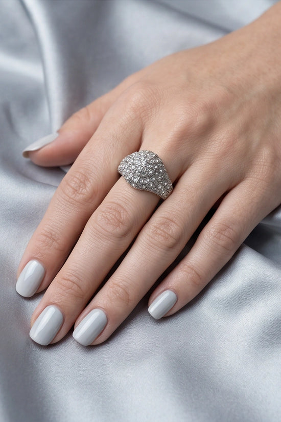Sovereign Diamond Pave Dome Ring