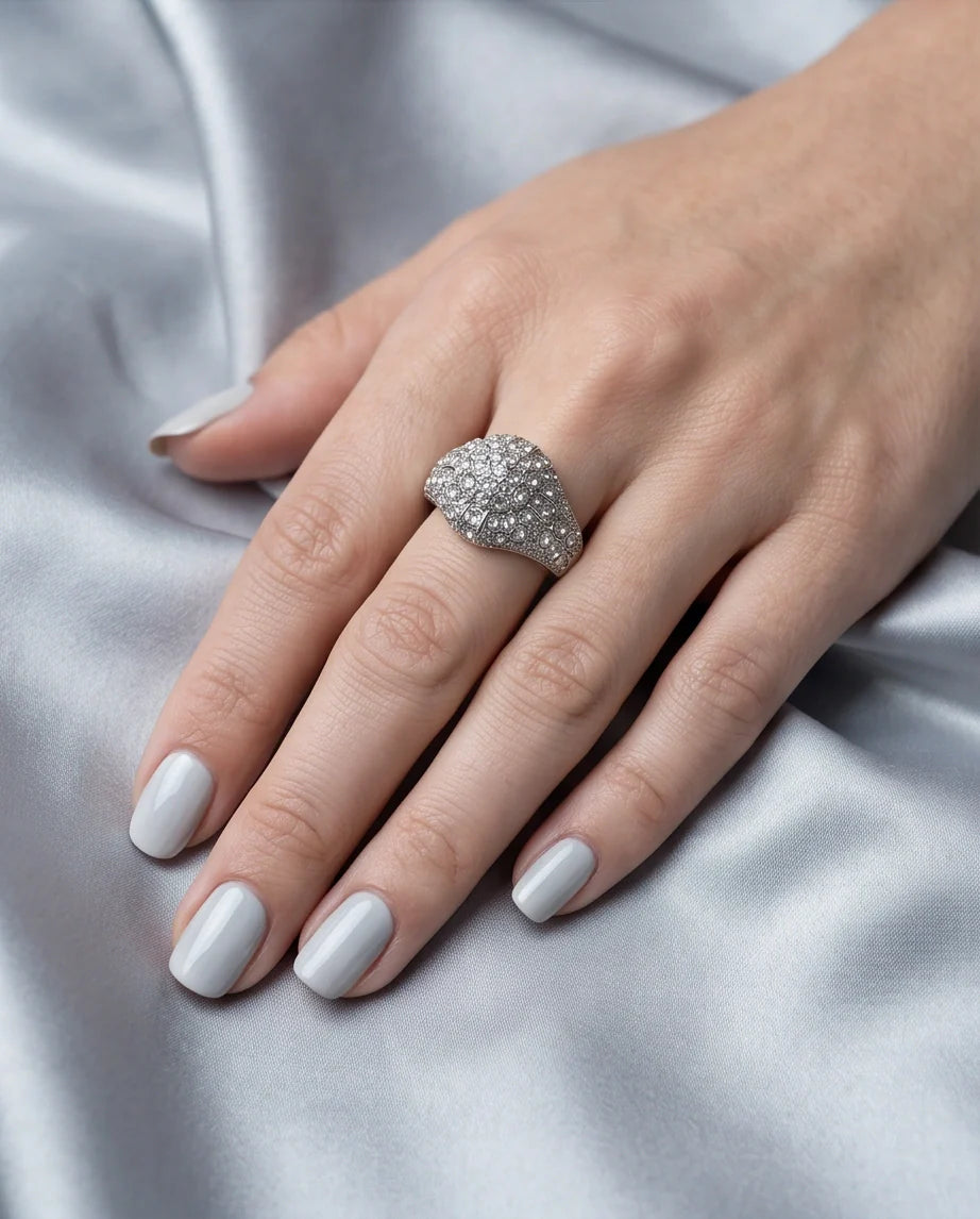 Sovereign Diamond Pave Dome Ring