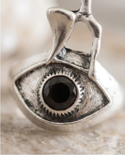 Gothic Evil Eye Abstract Figural Ring