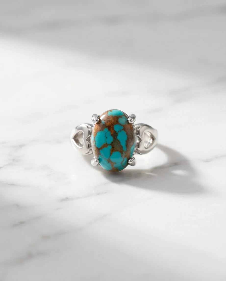 Earthborn Mosaic Turquoise Heart Ring