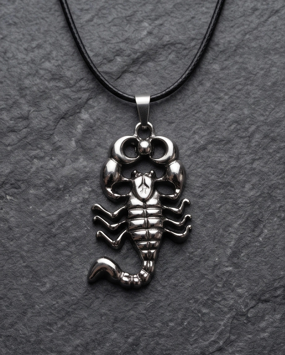 Metallic Scorpion Cord Necklace