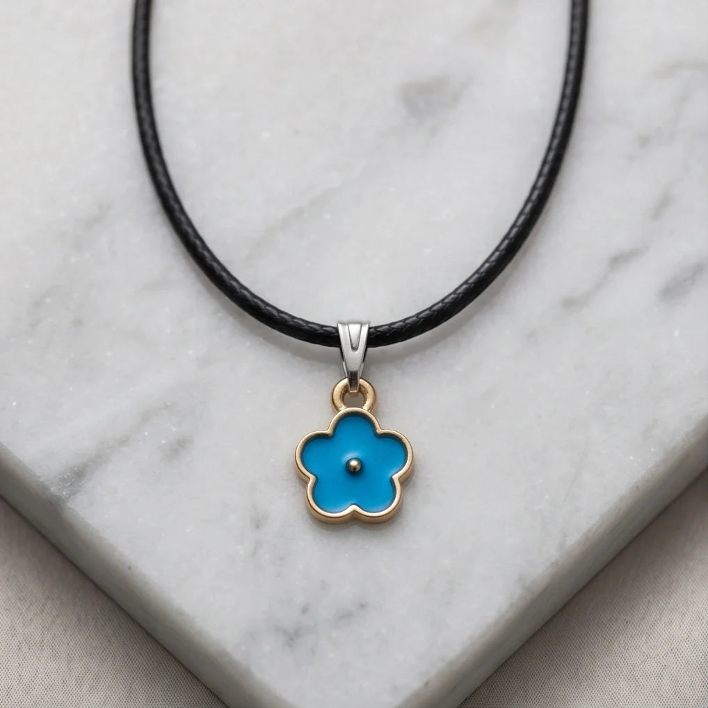 Sky Blue Forget-Me-Not Pendant