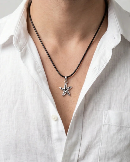 Silver Starfish Pendant Necklace
