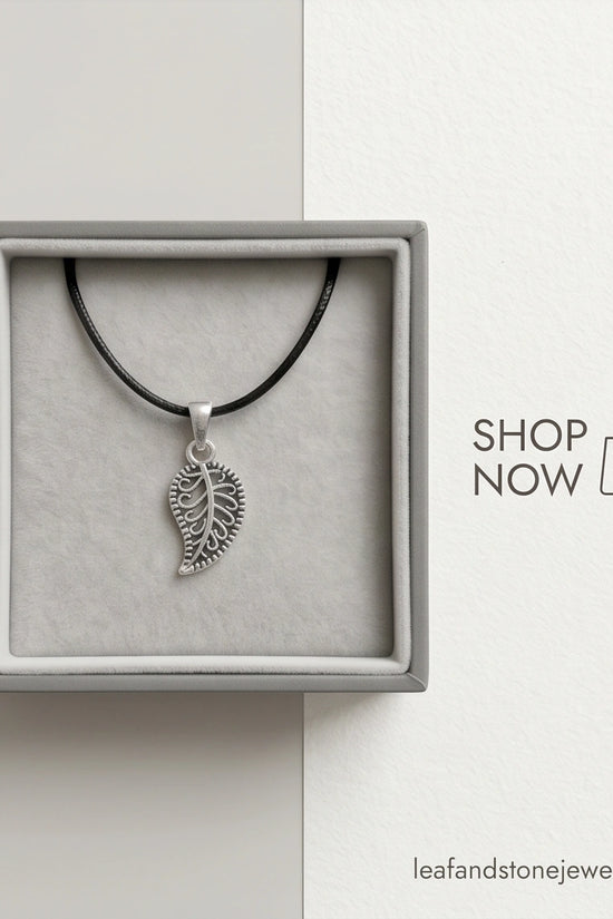 Silver Filigree Leaf Pendant Necklace