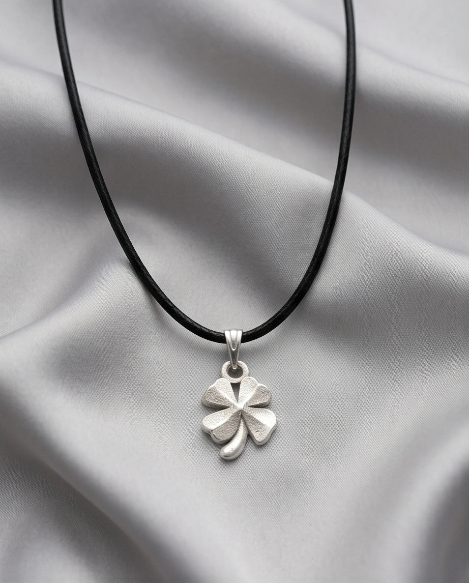 Silver Four-Leaf Clover Luck Necklace