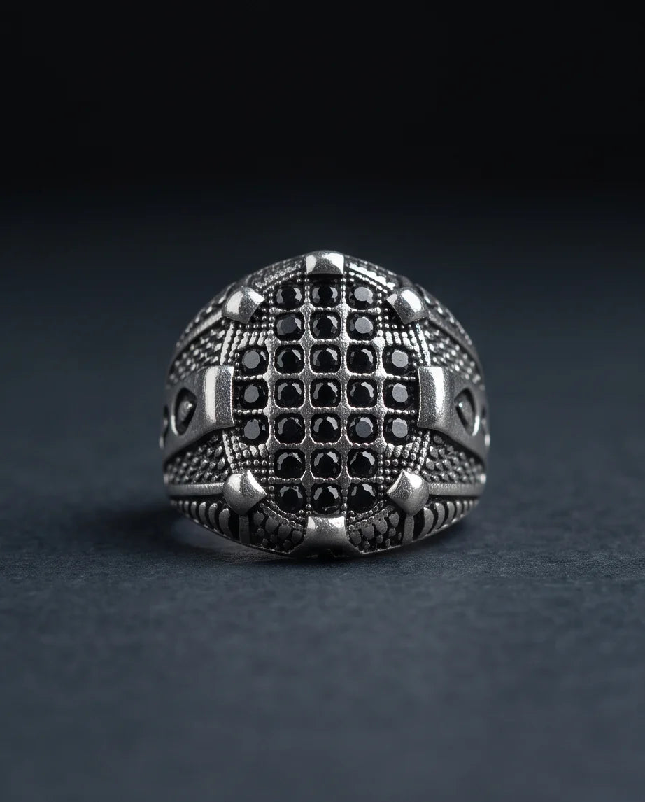 Shadow Cross Pavé Signet Ring