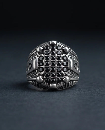 Shadow Cross Pavé Signet Ring