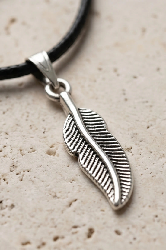 Silver Minimalist Plume Feather Necklace