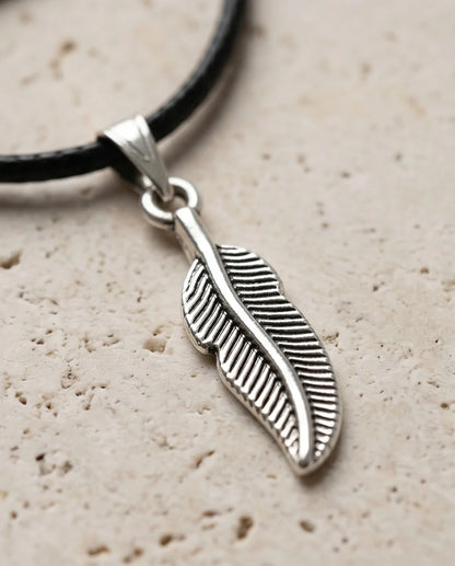Silver Minimalist Plume Feather Necklace