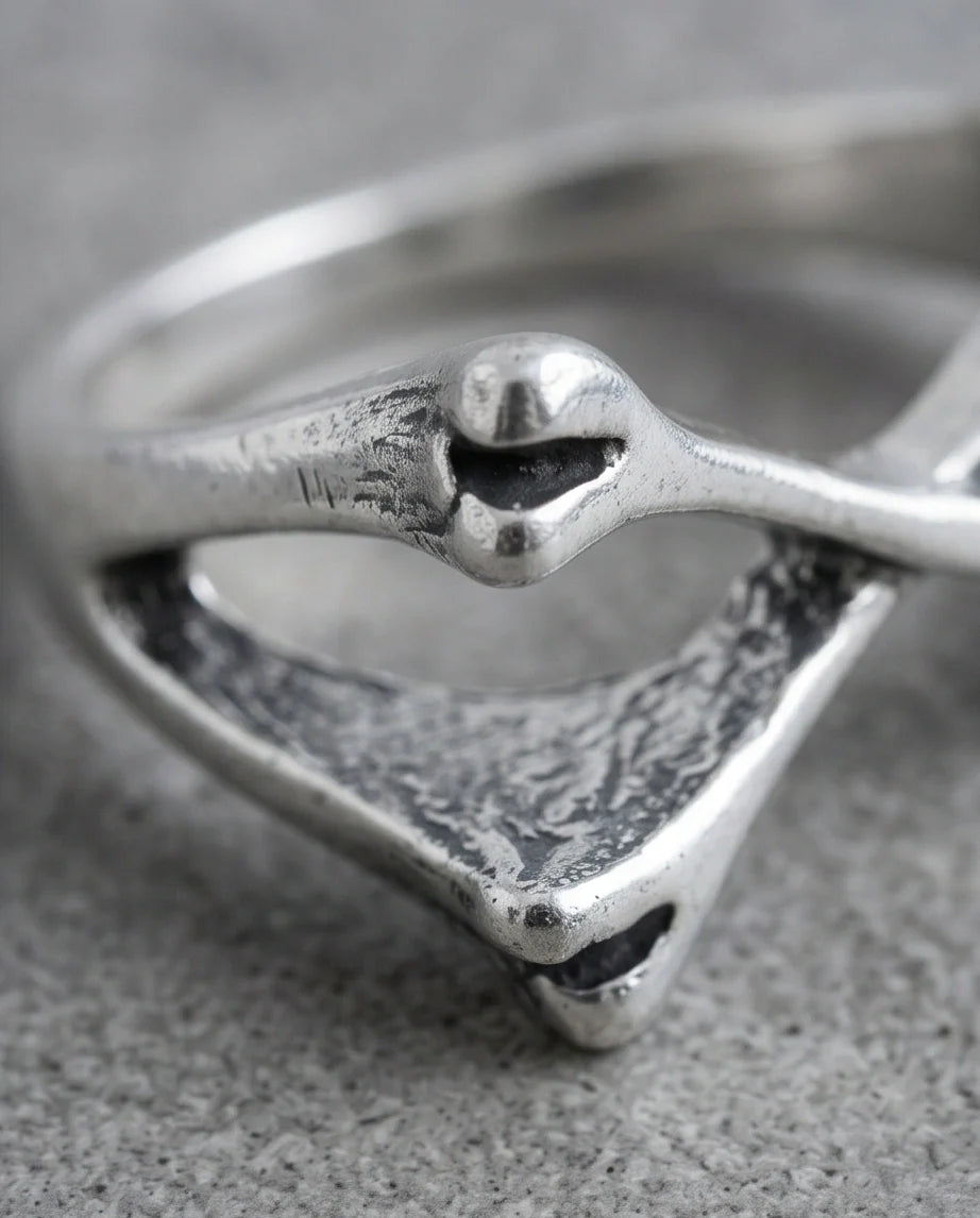 Gothic Sterling Silver Crossed Bones Ring