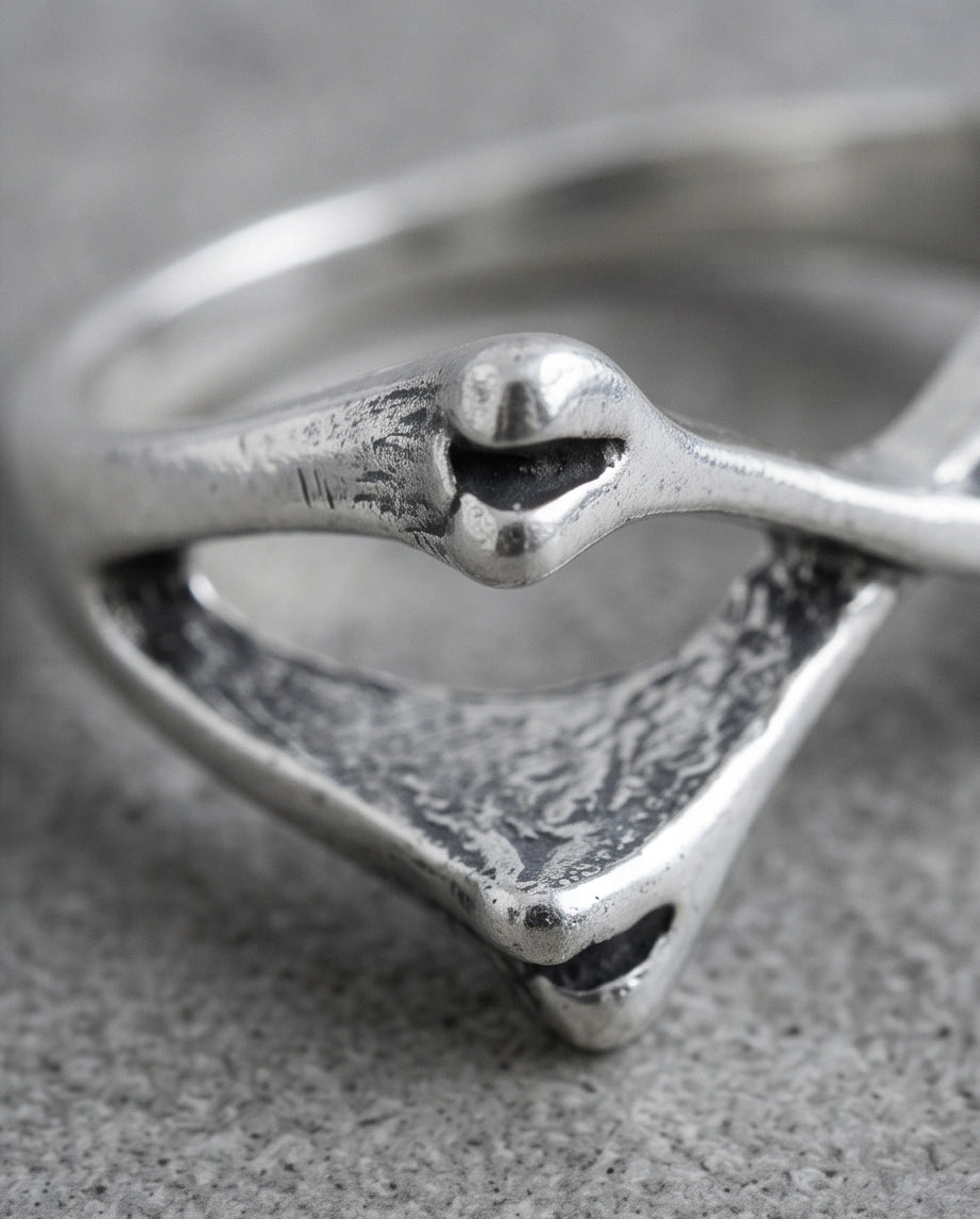 Gothic Sterling Silver Crossed Bones Ring