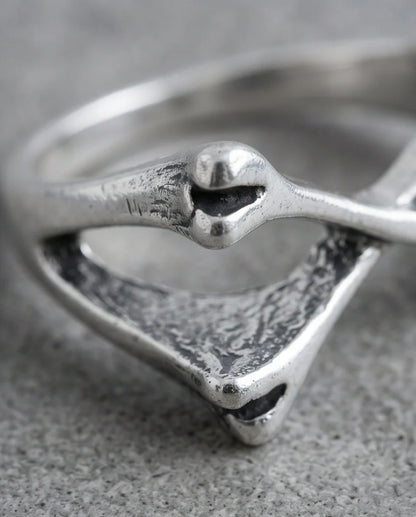 Gothic Sterling Silver Crossed Bones Ring