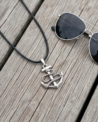 The Maritime Hope: Vintage Anchor & Rope Pendant Necklace