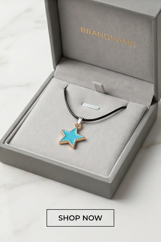 Gold and Turquoise Beaded Star Necklace