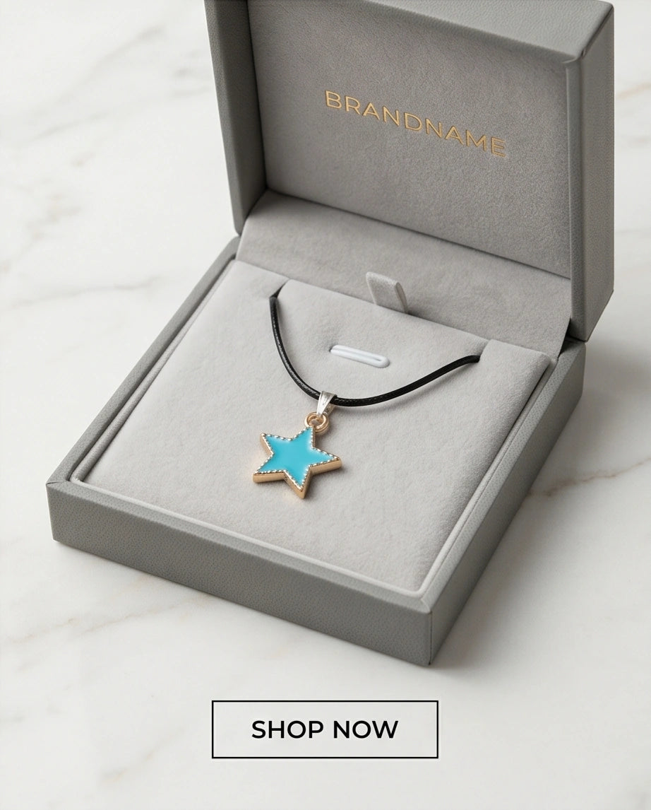 Gold and Turquoise Beaded Star Necklace