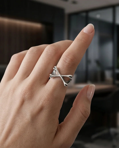 Gothic Sterling Silver Crossed Bones Ring