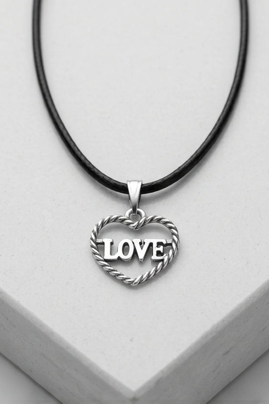 The Sweet Bond: Twisted Heart "LOVE" Pendant Necklace