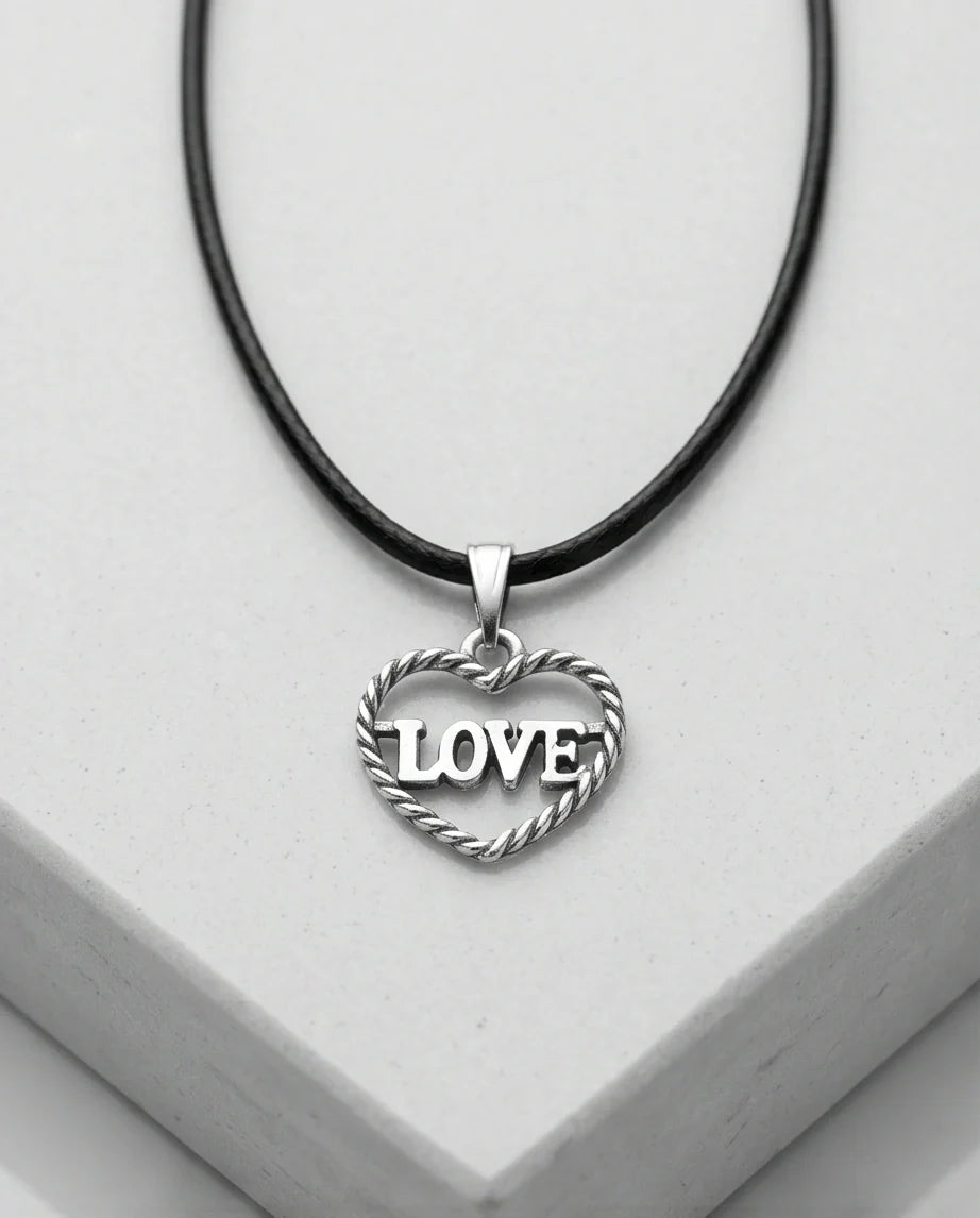 The Sweet Bond: Twisted Heart "LOVE" Pendant Necklace