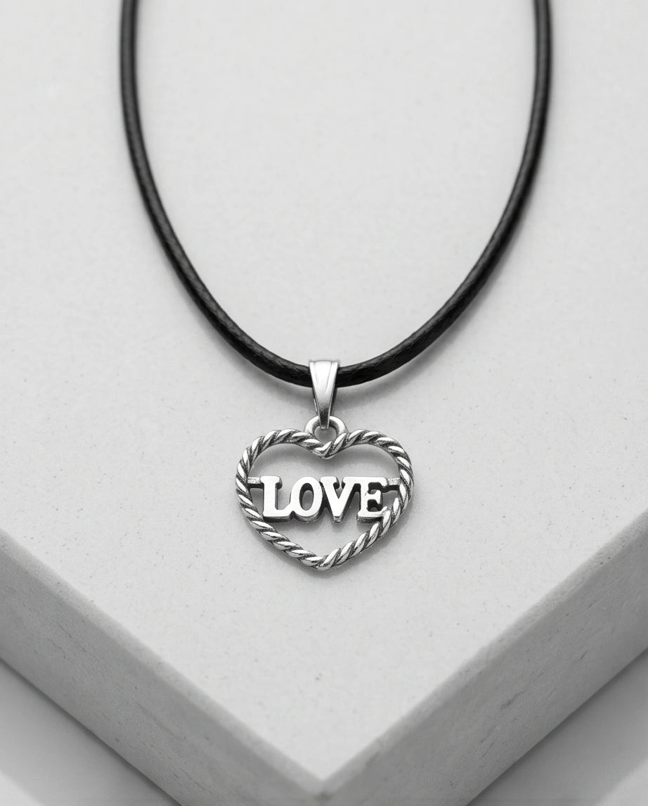 The Sweet Bond: Twisted Heart "LOVE" Pendant Necklace