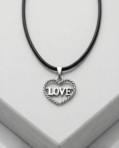 The Sweet Bond: Twisted Heart "LOVE" Pendant Necklace
